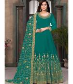 Turquoise Georgette Anarkali Salwar Kameez