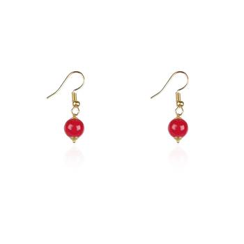 CLASSIC GOLD PLATED LAYERED CHAIN WITH Red PEARLS NECKLACE SET WITH MATCHING EARRINGS FOR WOMEN & GIRLS 4