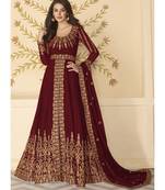 Maroon Georgette Anarkali Salwar Kameez