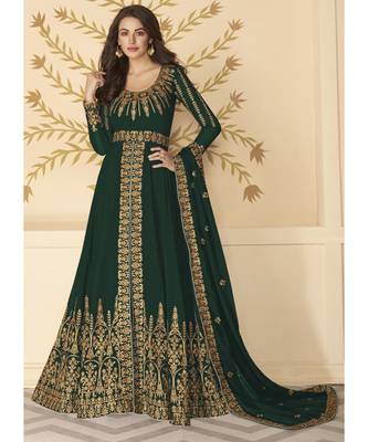 Green Georgette Anarkali Salwar Kameez 1