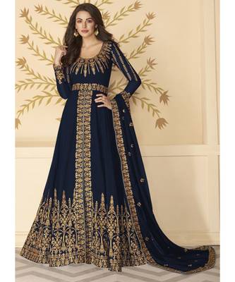 Blue Georgette Anarkali Salwar Kameez 1