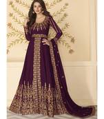 Wine Georgette Anarkali Salwar Kameez