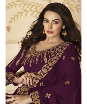 Wine Georgette Anarkali Salwar Kameez 2