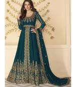 Teal Georgette Anarkali Salwar Kameez