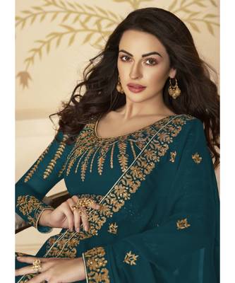 Teal Georgette Anarkali Salwar Kameez 2