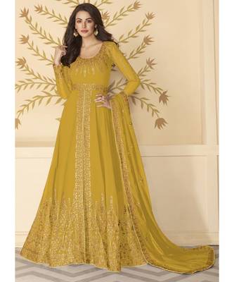 Yellow Georgette Anarkali Salwar Kameez 1