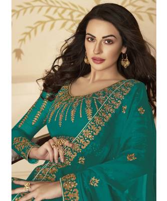 Turquoise Georgette Anarkali Salwar Kameez 2