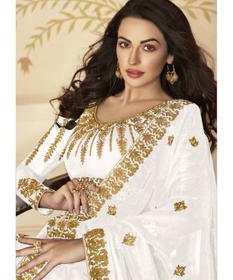 White Georgette Anarkali Salwar Kameez 2