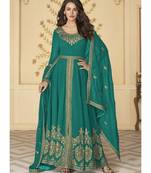 Turquoise Georgette Anarkali Salwar Kameez