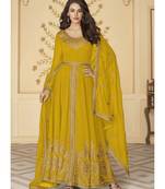 Yellow Georgette Anarkali Salwar Kameez