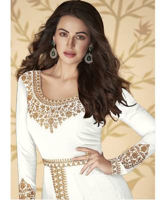 White Georgette Anarkali Salwar Kameez 2