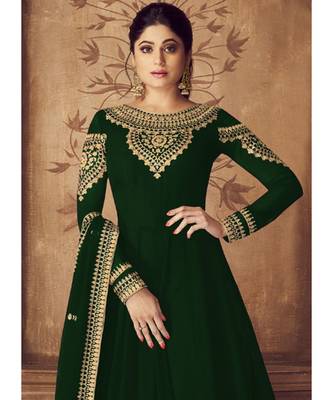 Dark Green Georgette Anarkali Salwar Kameez 2
