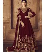 Dark Maroon Georgette Anarkali Salwar Kameez