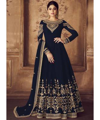 Royal Blue Georgette Anarkali Salwar Kameez 1