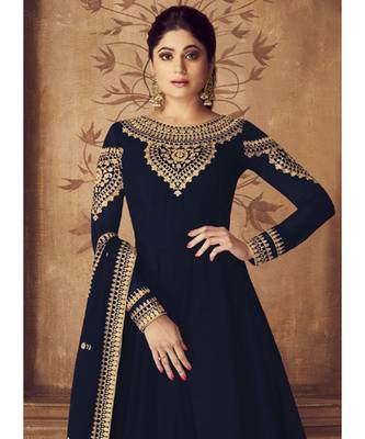 Royal Blue Georgette Anarkali Salwar Kameez 2