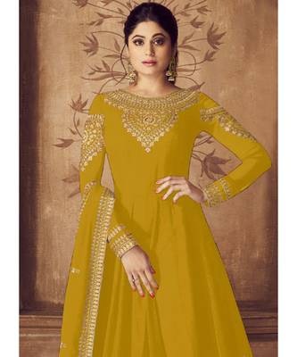 Yellow Georgette Anarkali Salwar Kameez 2