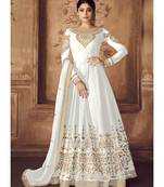 White Georgette Anarkali Salwar Kameez