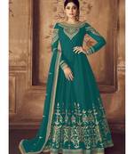 Turquoise Georgette Anarkali Salwar Kameez