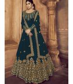 Dark Teal Georgette Anarkali Salwar Kameez