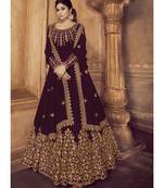 Wine Georgette Anarkali Salwar Kameez
