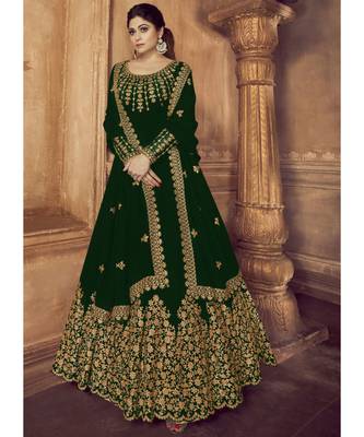 Green Georgette Anarkali Salwar Kameez 1