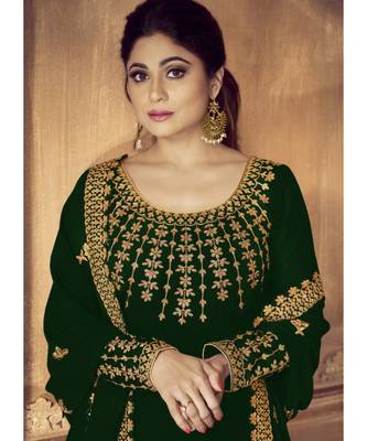 Green Georgette Anarkali Salwar Kameez 2