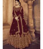 Maroon Georgette Anarkali Salwar Kameez