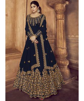 Blue Georgette Anarkali Salwar Kameez 1