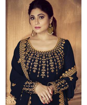 Blue Georgette Anarkali Salwar Kameez 2