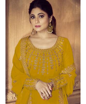 Yellow Georgette Anarkali Salwar Kameez 2