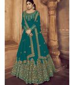 Turquoise Georgette Anarkali Salwar Kameez
