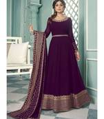 Wine Georgette Anarkali Salwar Kameez