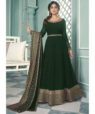 Green Georgette Anarkali Salwar Kameez 1