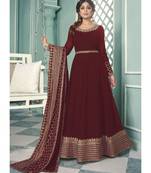 Maroon Georgette Anarkali Salwar Kameez