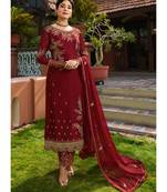 Maroon Georgette Party Wear Salwar Kameez
