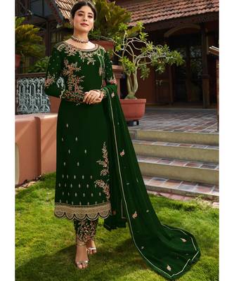 Green Georgette Party Wear Salwar Kameez 1