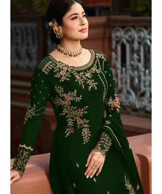 Green Georgette Party Wear Salwar Kameez 2