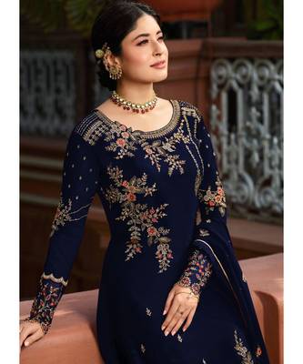 Royal Blue Georgette Party Wear Salwar Kameez 2