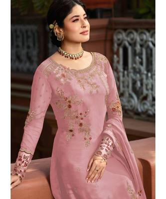 Baby Pink Georgette Party Wear Salwar Kameez 2