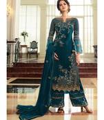 Teal Georgette Party Wear Salwar Kameez