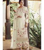 White Georgette Party Wear Salwar Kameez