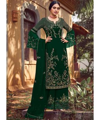 Green Georgette Party Wear Salwar Kameez 1