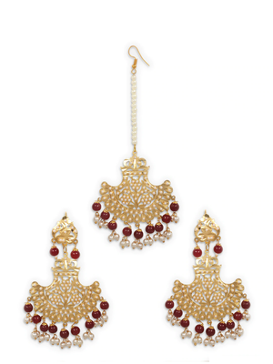 Maroon pearl jewellery 1