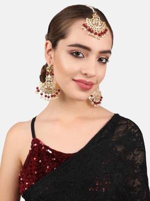 Maroon pearl jewellery 1