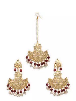 Maroon pearl jewellery 2