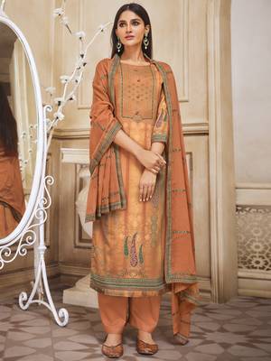 Orange digital print cotton silk salwar 1
