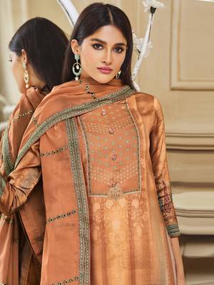 Orange digital print cotton silk salwar 2