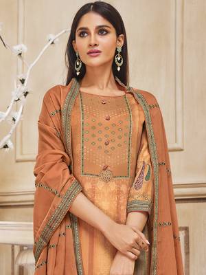 Orange digital print cotton silk salwar 3
