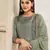 Olive digital print cotton silk salwar
