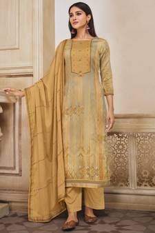Yellow digital print cotton silk salwar